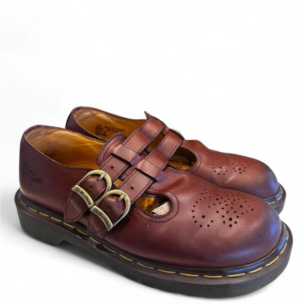 Vintage Dr. Martens 8065 Mary Jane Shoes Brown Made in England Women’s UK 6